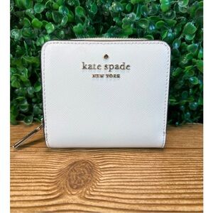 Kate Spade White Leather Wallet Compact Design